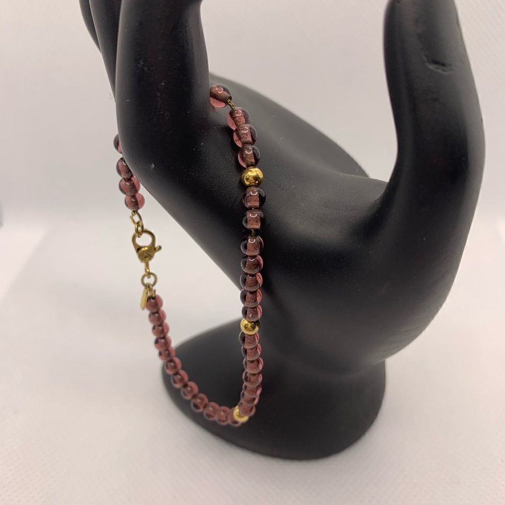 Monet Purple Glass Beaded Bracelet